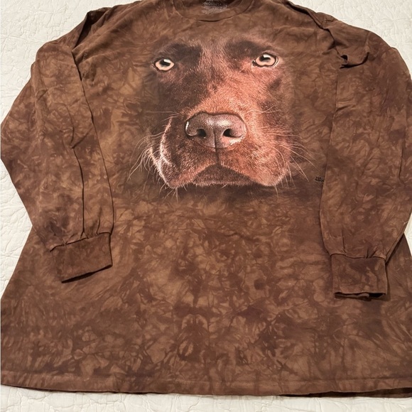 THE MOUNTAIN VINTAGE 2013 TIE DYE BROWN CHOCOLATE LAB LING SLEEVE T SHIRT SZ 3XL - Picture 3 of 10